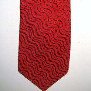 Vintage Hartford Cravats Red Black Zig Zag Necktie 60"